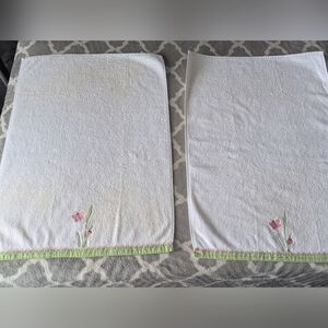 Pottery Barn Kids Embroidered Butterfly & Ladybug Towels — Set of 2